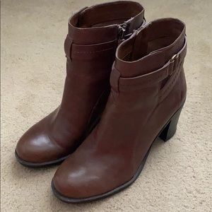 Brown Franco Sarto Heeled Booties